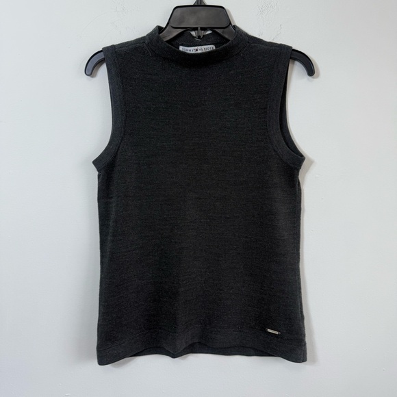 Tommy Hilfiger Sweaters - Tommy Hilfiger Academia Grey Mock Neck Sleeveless Knit Sweater Vest Medium